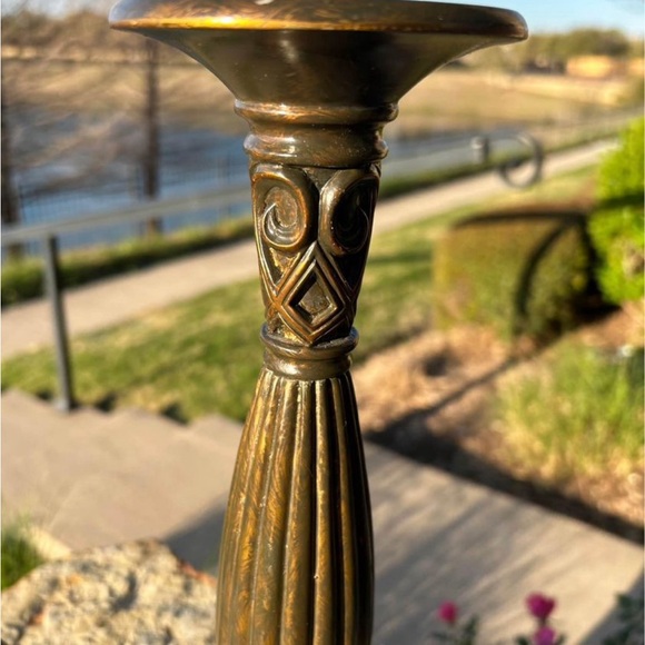 Pair of marbled candle holders - Picture 3 of 5